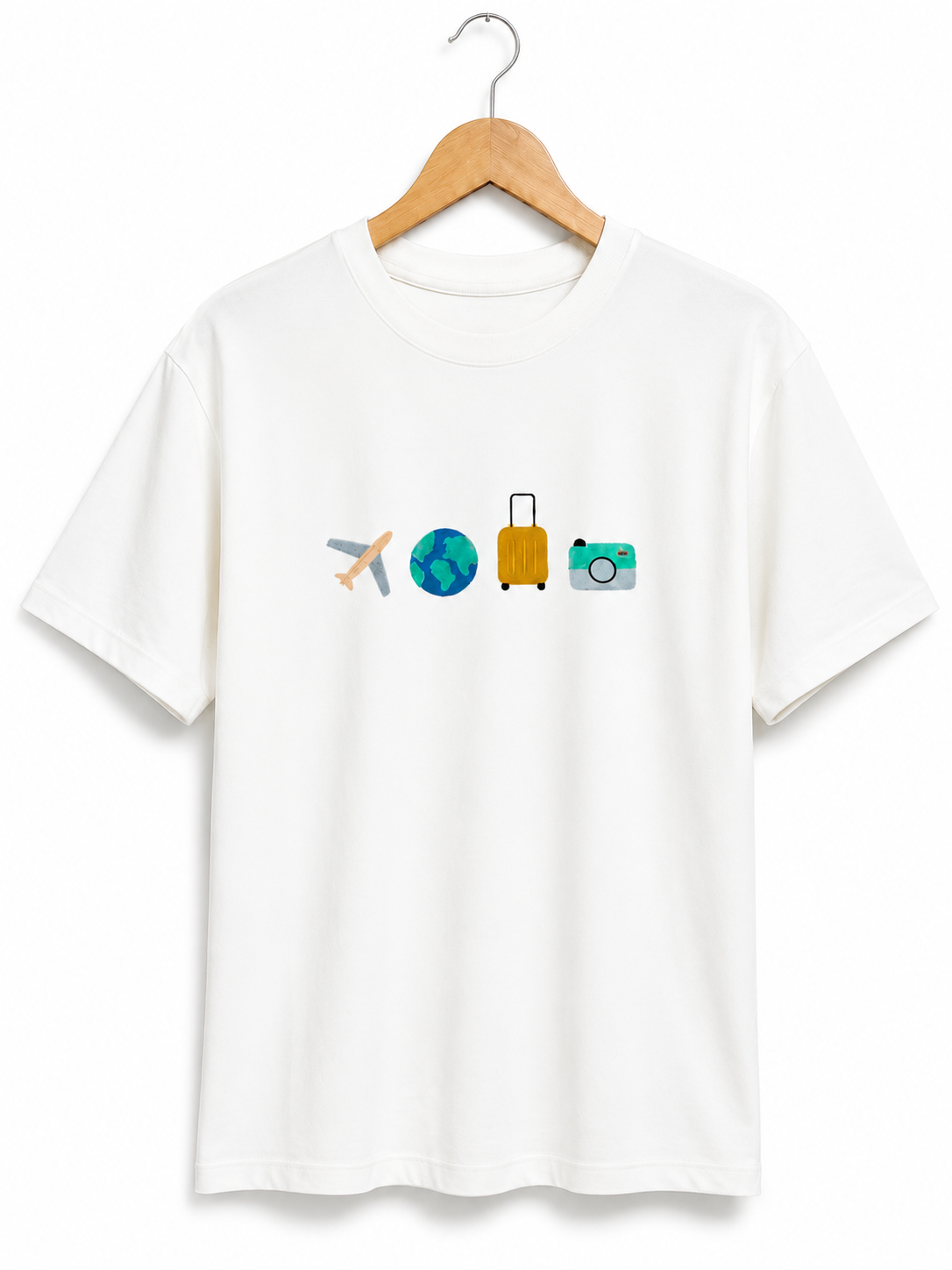 TRAVEL VIBES OVERSIZED UNISEX  T SHIRT [WHITE]